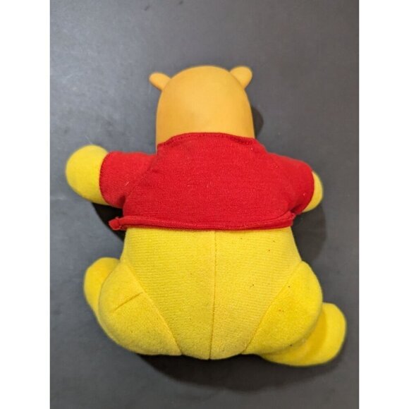 Vintage Disney Winnie The Pooh Plush rubber headYellow Red  Stuffed Animal RARE - Picture 4 of 9